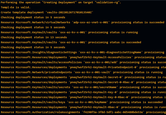 Deployment Validation Output