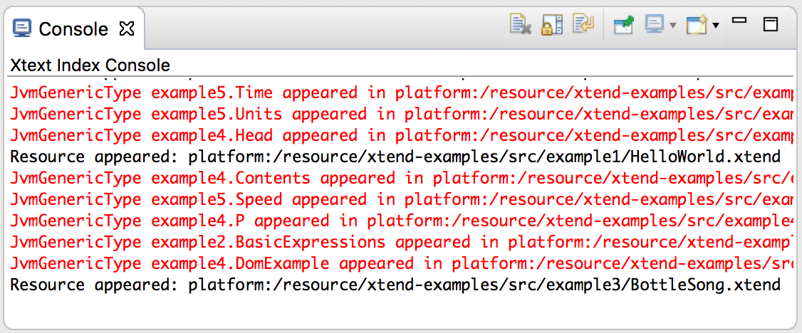 Xtext Index Console