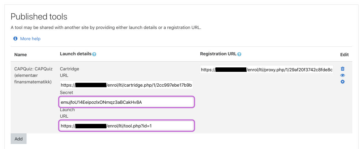 Published LTI tools