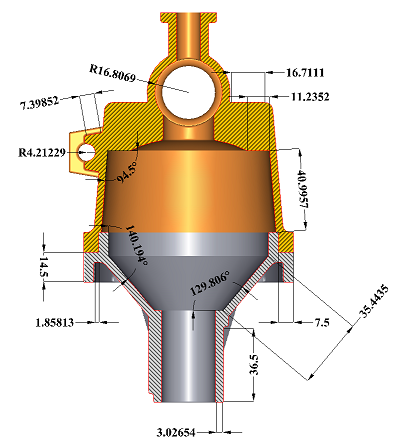 Display of shape cross-section and dimensions