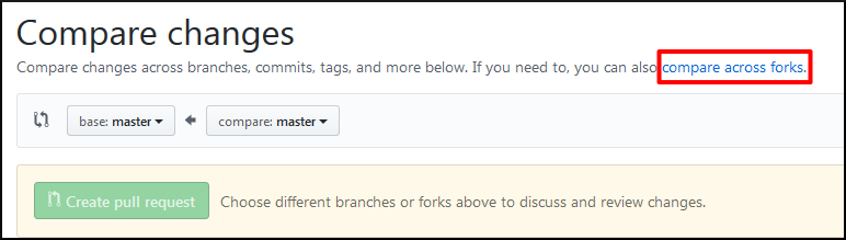 compare across forks Link