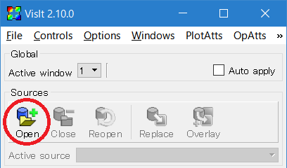 VisIt Open Button