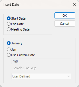 Insert Date Window