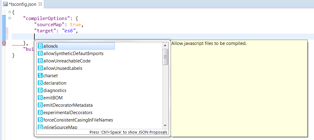 TSConfig Editor Completion