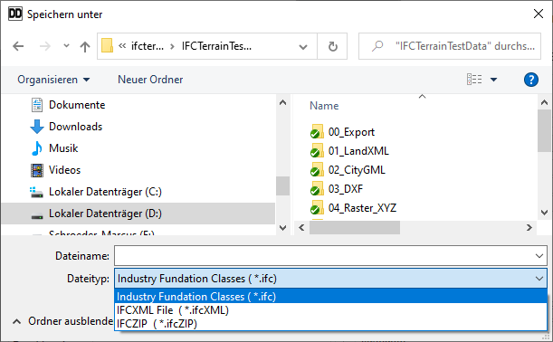 Export file formats