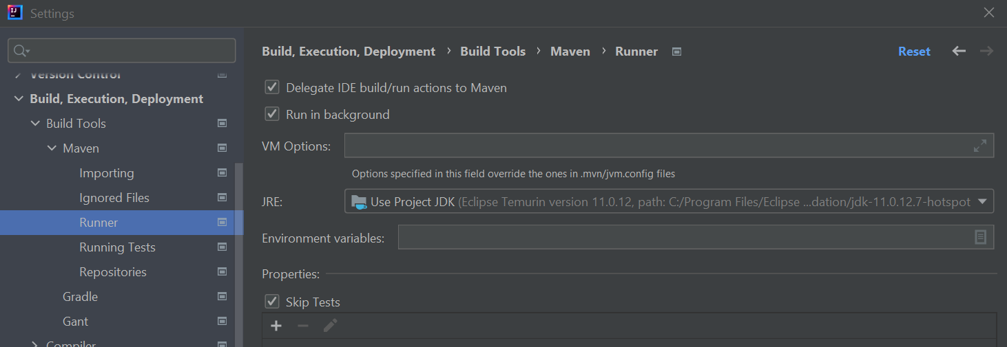 Delegate build/run actions to Maven