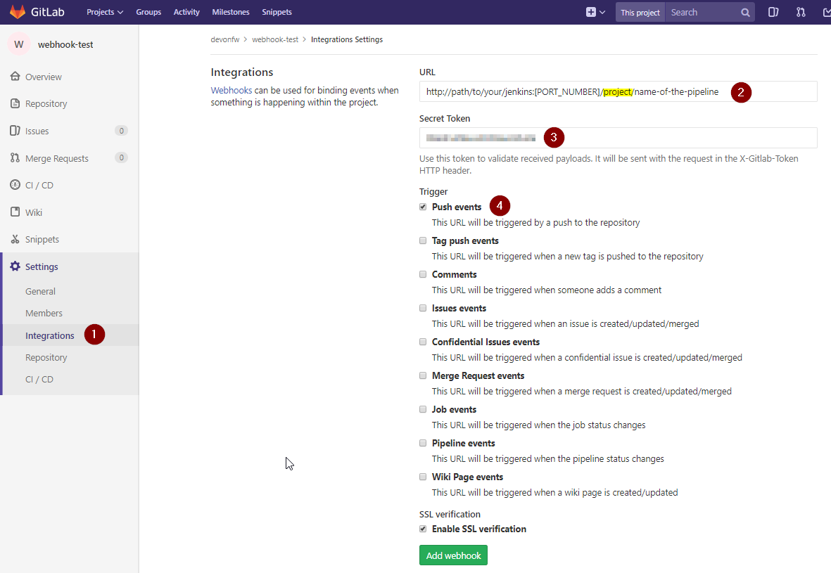 gitlab webhook