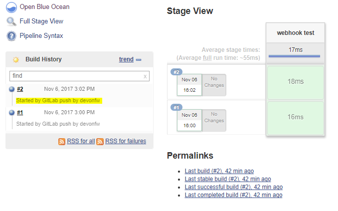 jenkins pipeline result