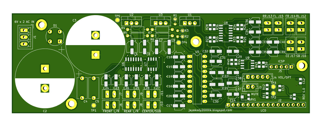 PCB top track layout