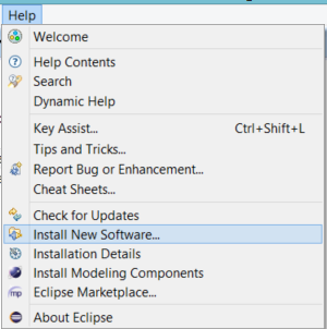 Select Help/Install New Software...