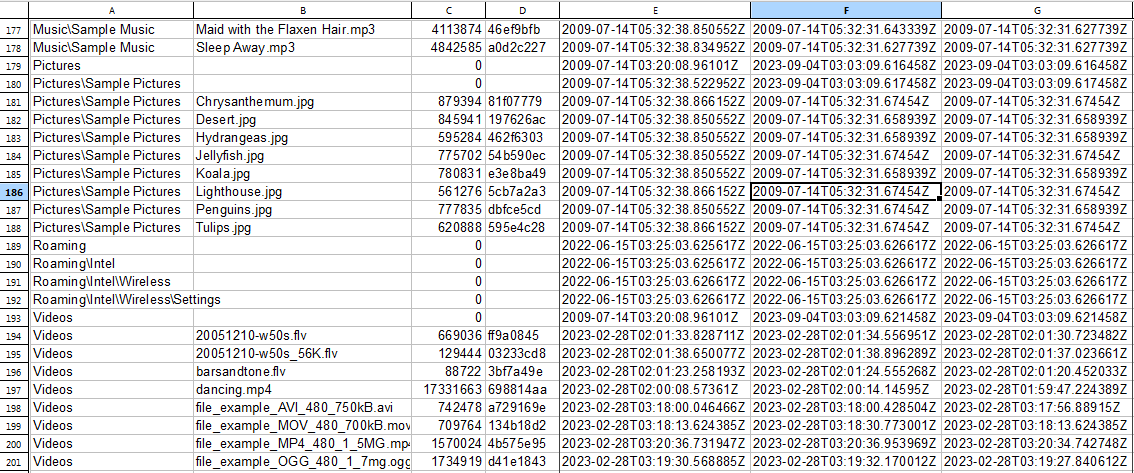 Example CSV