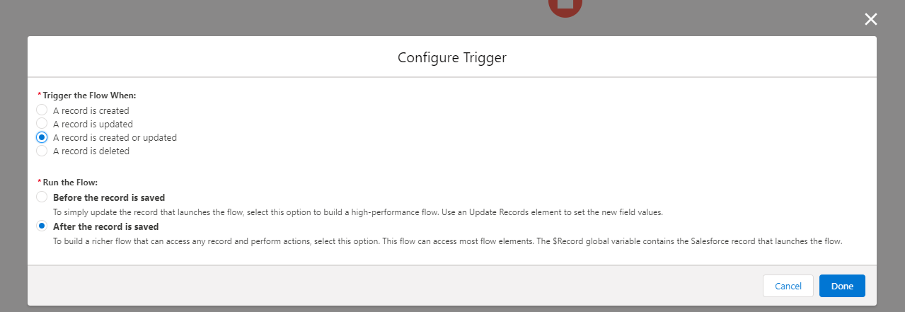 Setting up a Record-Triggered Flow