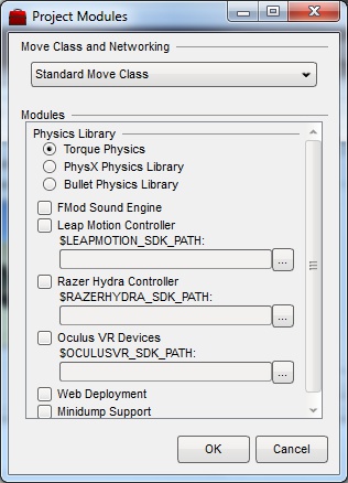 Project Modules window