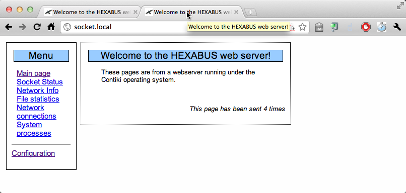 Hexabus builtin webserver