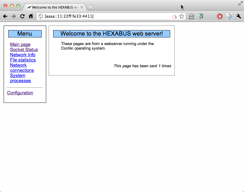 Hexabus builtin webserver